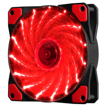 Кулер 12025 DC sleeve fan 3pin + 2pin - 120 * 120 * 25мм, 12V, 1100об / хв, 15LED, Red