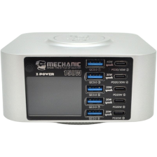 Зарядний пристрій  MECHANIC 5xUSB-C PD + 5xUSB QC3.0 + Wireless Charging 15W LED indication 150W black (X-Power-150W) 