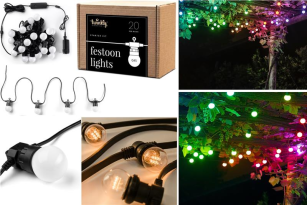 Гірлянда   Twinkly Smart LED Twinkly Festoon RGB 20, G45, Gen II, IP44, 10м, чорний (TWF020STP-BEU)