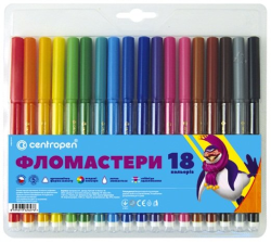 Фломастери  Centropen 7550/18 COLOUR WORLD, 18 colors (7550/18 ТП)