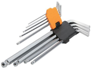 Ключі Tolsen, набір 9шт, подовжені, довгі, кулястий наконечник, Тorx 10-50, CrV 20057