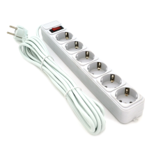 Мережевий фільтр Gembird SP5, 220В 10А, 6 розеток, 3 м, Gray, Q30