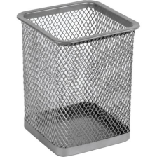 Підставка для ручок  Axent square 80х80х100мм, wire mesh, silver (2111-03-A)