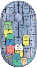 Миша  2E MF300 Pets Cats Silent Wireless Blue (2E-MF300WPETSBL)