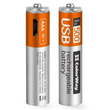 Акумулятор ColorWay (CW-UBAAA-01) AAA, 400mAh 2 шт., micro USB