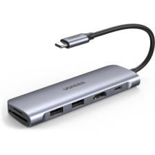 Док-станція  UGREEN CM195 6-in-1 USB-C PD Adapter with 4K HDMI Space Gray (70411)