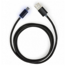 Кабель USB Vinga (VCPDCTCLED1BK) USB 2.0 AM to Type-C 1m LED black 