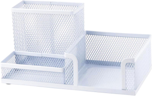 Настільний набір  Axent підставка-органайзер 203x105x100 мм металева, біла (2116-21-A)