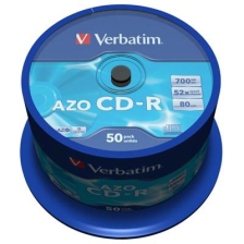 Диск CD-R Verbatim 700Mb 52x Cake box 50 Crystal (43343)