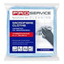 Серветки  PRO service Standard із мікрофібри Сині 5 шт. (4820048483704)