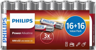 Батарейка  Philips Power Alkaline LR03 AAA BL/32 (LR03P32FV/10)
