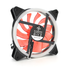 Кулер  12025 DC sleeve fan 3pin + 4pin - 120*120*25мм, 12V, 1200об/хв, Red, двосторонній