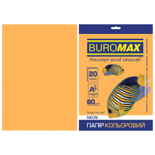 Папір  Buromax А4, 80g, NEON orange, 20sh (BM.2721520-11)