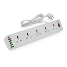 Мережевий фільтр  LDNIO SC10610, 10 Розеток + 5 USB+Type-C, 2 м, перетин 3х0, 75мм, White, Box
