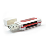 Кардрідер MERLION CRD-5RD TF/Micro SD, USB2.0, RED, OEM Q50