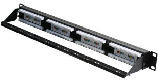 Патч-панель  Hypernet 19" 24 порта UTP cat.6 з менеджментом кабеля (PP-KUTP6-24-NM-CM)