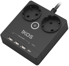 Мережевий фільтр IKOS F25S-CU Black (0006-CEF)