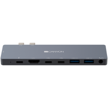 Порт-реплікатор  Canyon Docking Station with 8 port, 1*Type C PD100W+2*Type C, Input (CNS-TDS08DG)