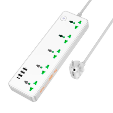 Мережевий фільтр  HOCO AC13A на 5 розеток + 3 USB + USB-C, 17W, 220В, кабель 1,5м, White, Box