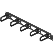 Кабельний організатор  19" 1U 40х80 скоби RAL9005 Conteg (DP-VP-P5)