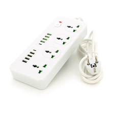 Мережевий фільтр  ТВ-Т91, 4 розетки + 8 USB + 2 PD, 2 м, перетин 3х0, 75мм, 3000W, White, Box