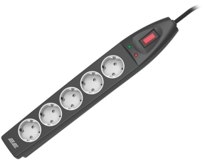 Мережевий фільтр  2E SP515M5BK 5/5m Black (2E-SP515M5BK)