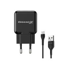 Зарядний пристрій  Grand-X CH-03UMB (5V/2,1A + DC cable Micro USB) Black (CH-03UMB)