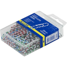 Скріпки Buromax 28мм, colored, "zebra", 100 шт., plastic box (BM.5071)