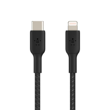 Кабель  Belkin USB-С - Lightning, BRAIDED, 2m, black CAA004BT2MBK