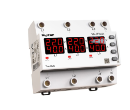 Реле напруги та струму  дворежимне одно/трифазне VA-3F40A M6R на DIN-рейку, 3*40А, 3*8500Вт
