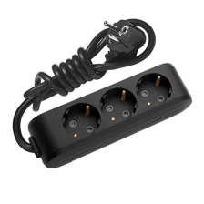 Мережевий подовжувач Panasonic X-tendia із заземленням 3 гнізда, 2 м, з захистними шторками, чорний