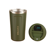 Термокружка Merlion з нержавіючої сталі, c LED дисплеєм, об'єм 510 мл., зелена