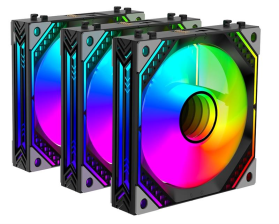 Кулер  2E Air Cool Magic Mirror ACF120MB-ARGB 3in1 Black (2E-ACF120MB-ARGB)