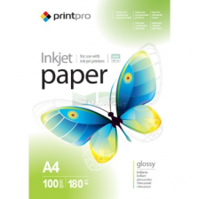 Папір PrintPro глянц. 180г/м, A4 PG180-100