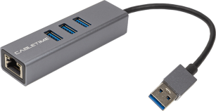 Адаптер  Cabletime 3 x USB 3.0 - USB 3.0 / 1 x RJ-45 / 15 см (CA913374)