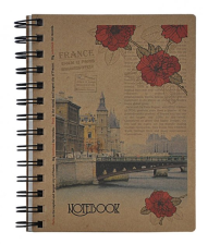 Блокнот  BUROMAX spiral side, В6, 96sheets, KRAFT, square (assorted) (BM.2479)