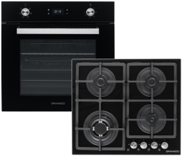 Комплект (духова шафа  + варильна поверхня) GRANADO GEO 62-1310 black + GGH 62-114 black glass