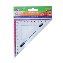 Лінійка ZiBi Kids Line Косинець 100мм з рожевою смужкою, блістер (ZB.5620-10)