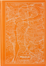 Книга записна Axent Maps Prague А4 у твердій обкладинці 96 аркушів у клітинку Персиковий(8422-542-A)