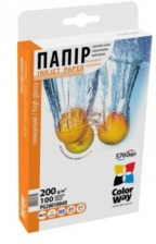 Фотопапір ColorWay глянцевий 200г/м, 13x18 PG200-100 карт.уп.