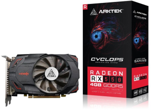Відеокарта  Arktek PCI-Ex Radeon RX 550 4GB GDDR5 (128bit) (1287/7000) (DVI, HDMI, DisplayPort) (AKR550D5S4GH1)
