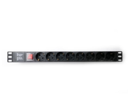 Силовий блок  Eserver 19" 8 розеток, выкл., алюм. корпус PDU 220В, 16А (WT-2261A-GER-8WAY-WO)