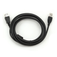 Кабель USB 2.0 AM/AF 3.0m ferrite black Voltronic (YT-AM/AF-3.0B)