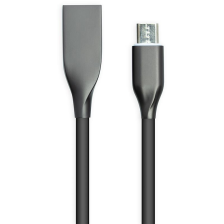 Кабель USB PowerPlant USB - microUSB, 2м, силікон, чорний