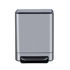 Відро для сміття з педаллю  JAH 30 л Soft Close срібний металік з внутрішнім відром