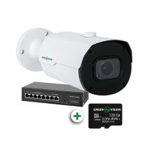 Комплект відеоспостереження  Green Vision з функцією розпізнавання автомобільних номерів на 1 IP камеру GV-802