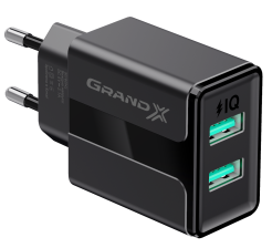 Зарядний пристрій Grand-X CH-15B (2xUSB 2.1A) Black