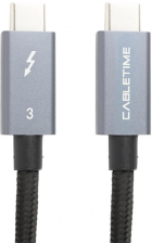 Кабель  PowerPlant Thunderbolt 3, USB-C - USB-C, 40Gbps, 100W, 20V/ 5A, 4K/ 60HZ, 2м