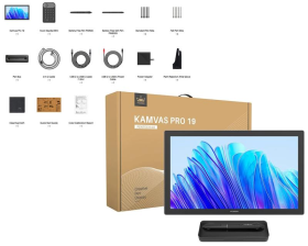Графічний монітор  Huion 19" Kamvas Pro 19,4K  USB-Cх2, 3.5 mini-jack, сірий темний GT1902