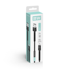 Кабель  Colorway USB - Type-C (nylon - long head) 2.4А 1м чорний
